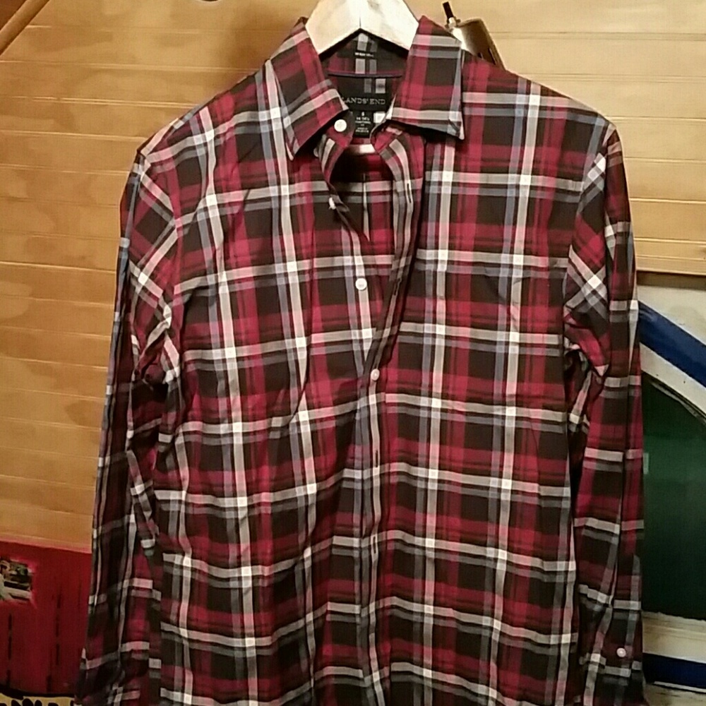 Lands end plaid shirt